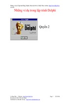 Hướng dẫn lập trình delphi (quyển 2)