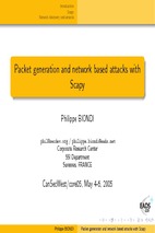 Packet generation and network based attacks with scapy