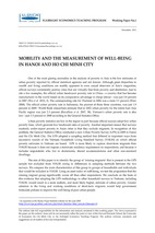 Mobility and the measurement of well-being in hanoi and hcmc
