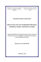 Impacts of afta on government revenue, external trade, and fdi of lao pdr [full]
