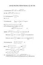 260 bài toán phương trình và hệ phương trình trong ôn thi đại học môn toán có lời giải