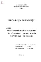 Phân tích tình hình tài chính Tổng công ty công nghiệp mỏ Việt Bắc - Vinacomin