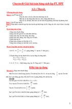 Chuyên đề giải toán bằng cách lập phương trình, hệ phương trình