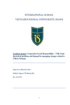 Corporate social responsibility – csr  some theoretical problems and demand for managing changes related to csr in vietnam.