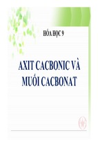Bài giảng hóa học 9 axit cacbonic và muối cacbonat