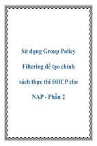 Sử dụng group policy filtering để tạo chính sách thực thi dhcp cho nap