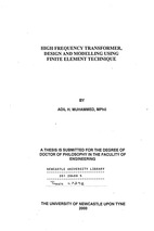 High frequency transformer, design and modelling using finite element technique