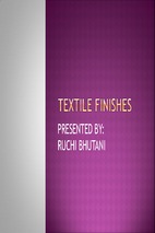 Textile finishes - what is fabric finishes
