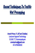 Recent trends in textile wet processing