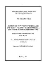 A study of up down in english and lên xuống in vietnamese a cognitive semantics perspective