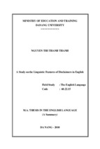 A study on the linguistic features of disclaimers in english