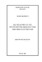 Bảo hộ quyền tác giả đối với chương trình máy tính theo pháp luật Việt Nam