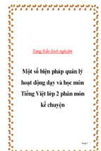 Skkn-Một số biện pháp quản lý hoạt động dạy và học môn Tiếng Việt lớp 2 phân môn kể chuyện