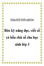 Skkn-Rèn kỹ năng đọc, viết số có bốn chữ số cho học sinh lớp 3