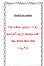Skkn-Một số kinh nghiệm rèn kỹ năng kể chuyện cho học sinh lớp 2 trong phân môn Tiếng Việt