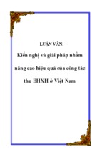 LUẬN VĂN Kiến nghị và giải pháp nhằm nâng cao hiệu quả của công tác thu BHXH ở Việt Nam