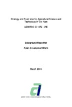 Background report for asian development bank strategy and road map for agricultural science and technology in viet nam