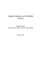 Capital markets and portfolio theory