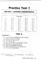 Peterson toefl pbt practice test -answer key tape scripts