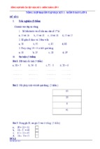 Tổng hợp bài ôn tập học kỳ 2 - môn toán lớp 1