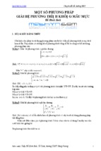 Phương pháp giải hệ phương trình không mẫu mực - bồi dưỡng hsg toán 12