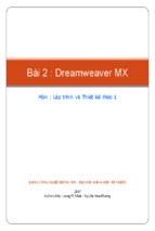 Kỹ thuật lập trìnhbai 2 - dreamweaver mx