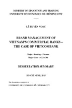 Luận án tiến sĩ brand management of vietnam’s commercial banks – the case of vietcombank
