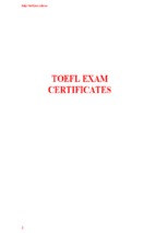 Toefl exam certificates
