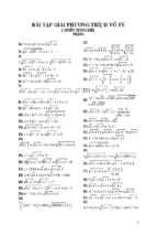 Bài tập giải phương trình vô tỷ