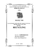 Giáo án liên môn tiếng anh 8 chủ đề recycling