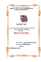 Giáo án liên môn tiếng anh 8 chủ đề recycling