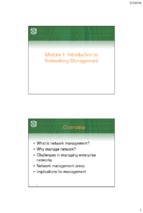 Module 1 introduction to networking management 2s