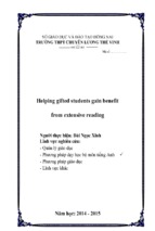 Skkn tiếng anh thpt helping gifted students gain benefit from extensive reading