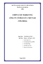 Tiểu luận quản trị marketing chiến lược marketing công ty cổ phần sữa việt nam (vinamilk)