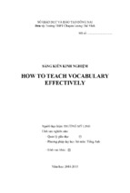Skkn tiếng anh thpt how to teach vocabulary effectively