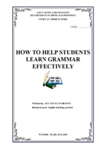 Skkn tiếng anh thpt how to help students learn grammar effectively