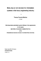 Make, buy or rent decision for information systems in the heavy engineering industry