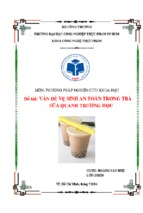 đề tài nghiên cứu khoa học vấn đề vệ sinh an toàn trong trà sữa quanh trường học