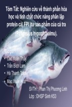 Ghiên cứu về thành phần hóa học và tính chất chức năng phân lập protein cá (fpi) từ sản phẩm của cá tra (pangasius hypophthalmu)