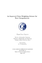 An improved term weighting scheme for text categorization  m.a thesis information technology
