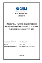 Influential factors to job stress of employees in refrigeration electrical engineering corporation (ree)