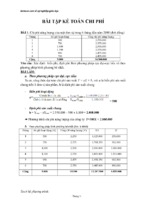 Bài tập, lời giải kế toán quản trị (phần kế toán chi phí)