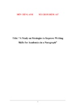 A study on strategies to improve writing skills for academics in a paragraph