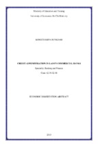 Economic dissertation abstract credit administration in laos’s commercial banks