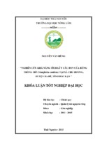 Nghiên cứu khả năng tích lũy các bon của rừng trồng mỡ (manglietia conifera) tại xã chu hương huyện ba bể tỉnh bắc kạn