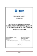 Determinants of consumer satisfaction on service quality in private comercial banks in ho chi minh city