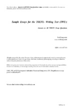 Sample essays for the toefl® writing test