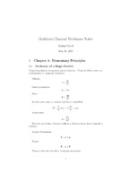 Goldstain clasical mechanics notes