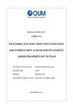 Exploring factors affecting employee job satisfaction at bank for investment and development of viet nam