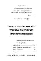 Skkn topic based vocabulary teaching to students majoring in english